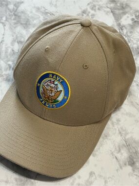 Vanguard Navy JROTC Ball Cap Hat Tan Khaki Adjustable Embroidered Logo